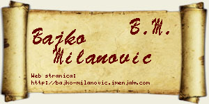 Bajko Milanović vizit kartica